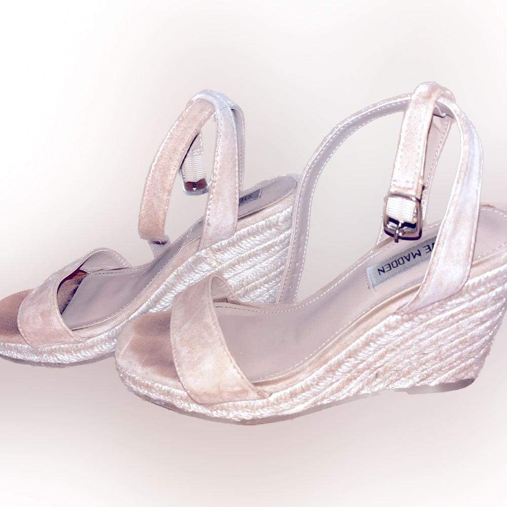 Steve Madden Espadrille Wedge Tan Sandal Size 6